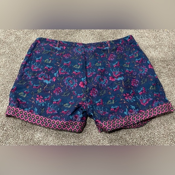 Sundance Kalini Navy Multi Floral Linen Blend Tasseled Boho Size PXL Petite - Picture 3 of 7